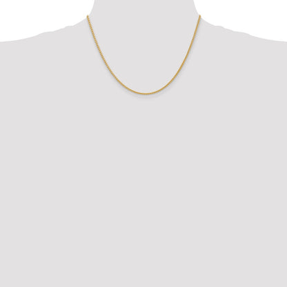 14k Yellow Gold 2mm Semi-Solid Wheat Chain Necklace