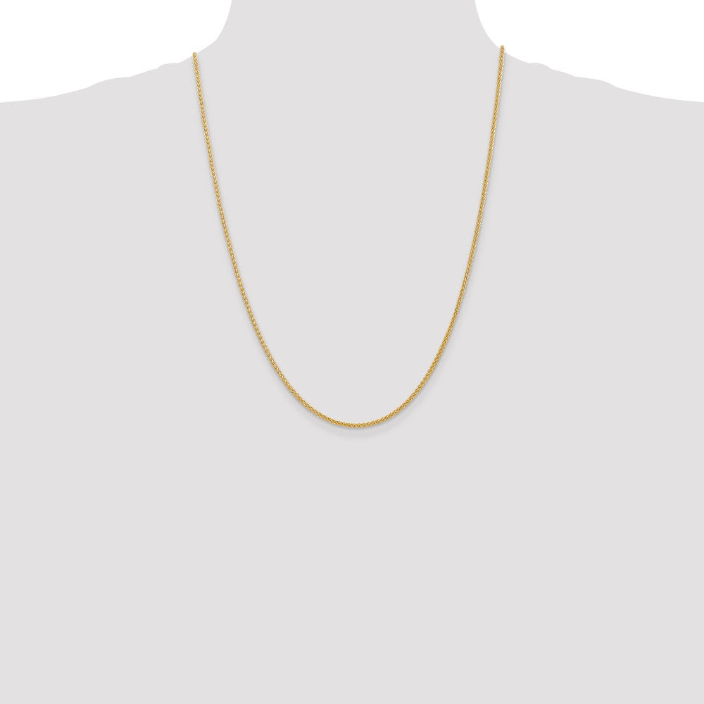 14k Yellow Gold 2mm Semi-Solid Wheat Chain Necklace