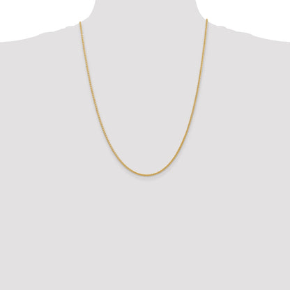 14k Yellow Gold 2mm Semi-Solid Wheat Chain Necklace