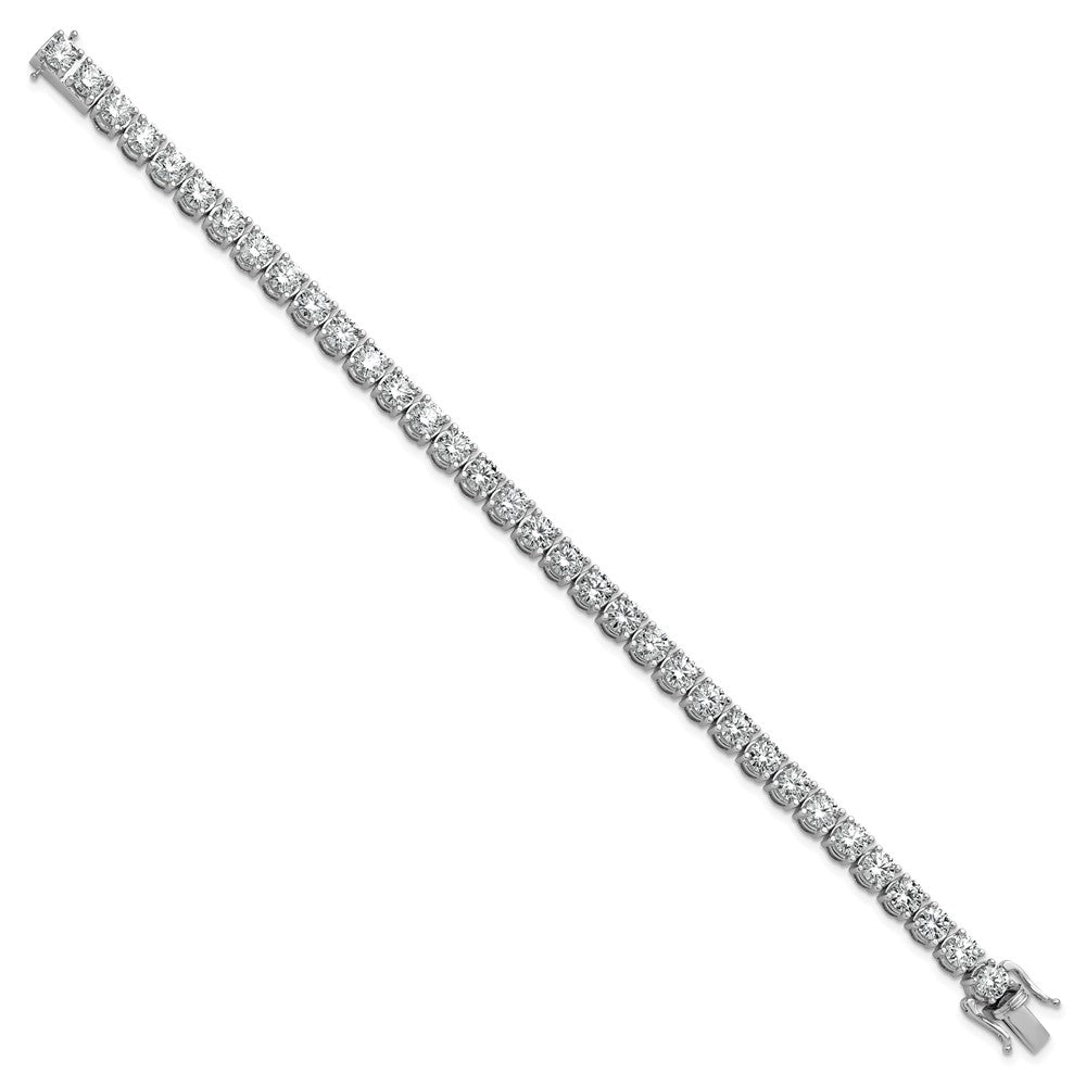 14K White Gold Certified Lab Grown Diamond Tennis Bracelet 7"