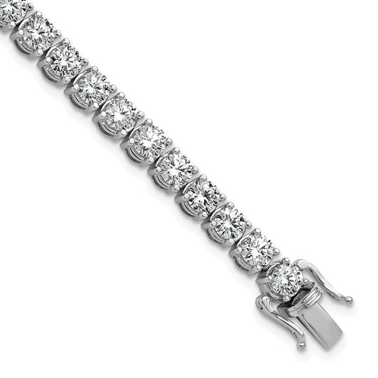 14K White Gold Certified Lab Grown Diamond Tennis Bracelet 7"