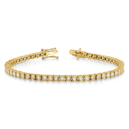 14k Gold 1 carat Illusion Setting Diamond Tennis Bracelet 7"