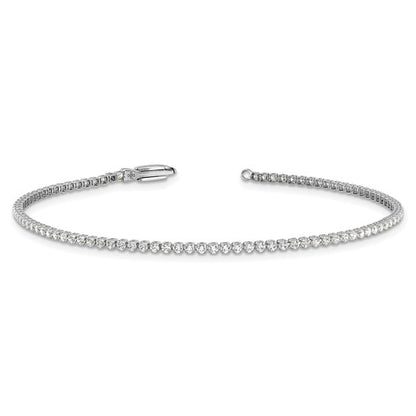 14k Gold 1-1/3 Ct Lab Grown Diamond Tennis Bracelet 7" Clarity- VS-SI, Color- G