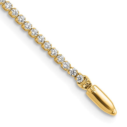 14k Gold 1-1/3 Ct Lab Grown Diamond Tennis Bracelet 7" Clarity- VS-SI, Color- G