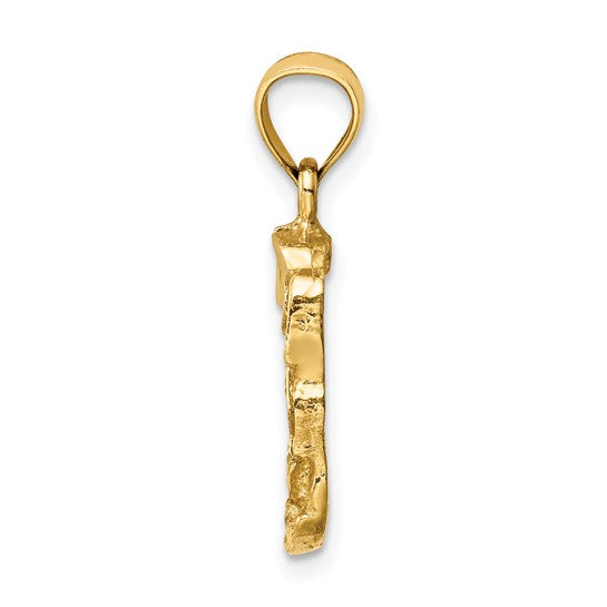 14K Yellow Gold Facy Nugget Pendant for Men