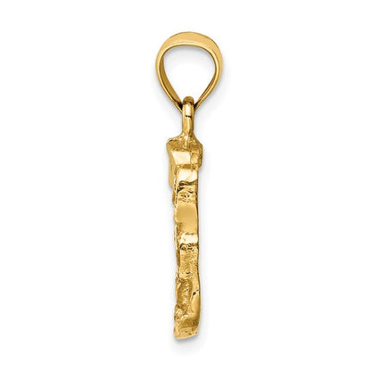 14K Yellow Gold Facy Nugget Pendant for Men