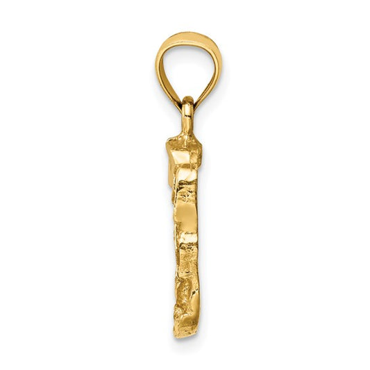 14K Yellow Gold Facy Nugget Pendant for Men