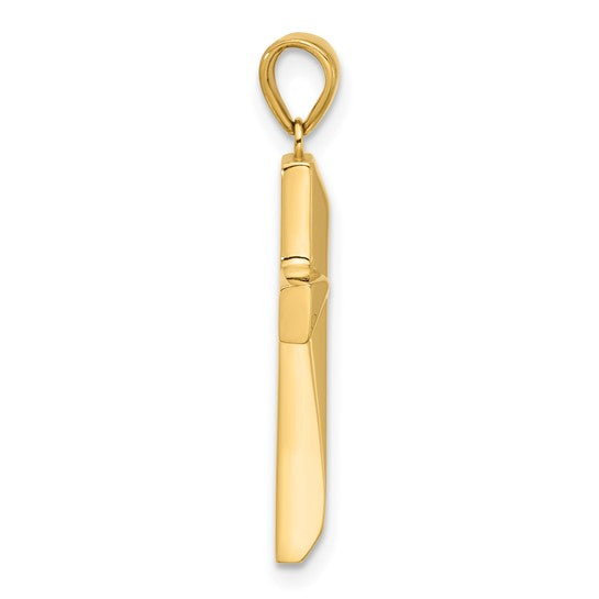 14k Yellow Gold Polished Cross Pendant L-29.1 mm, W-14.5 mm