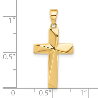 14k Yellow Gold Polished Cross Pendant L-29.1 mm, W-14.5 mm