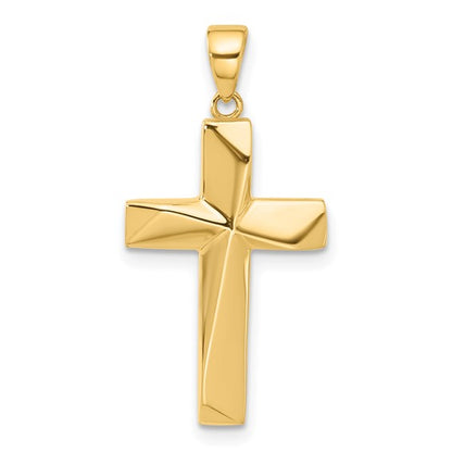 14k Yellow Gold Polished Cross Pendant L-29.1 mm, W-14.5 mm