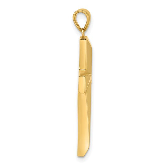 14k Yellow Gold Polished Cross Pendant L-36.4 mm, W-16.6 mm