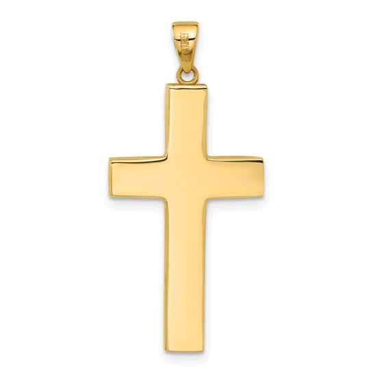 14k Yellow Gold Polished Cross Pendant L-36.4 mm, W-16.6 mm