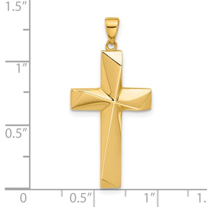 14k Yellow Gold Polished Cross Pendant L-36.4 mm, W-16.6 mm