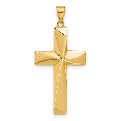 14k Yellow Gold Polished Cross Pendant L-36.4 mm, W-16.6 mm