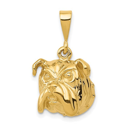 14k Yellow Gold Bulldog Pendant L-26 mm, W-16 mm