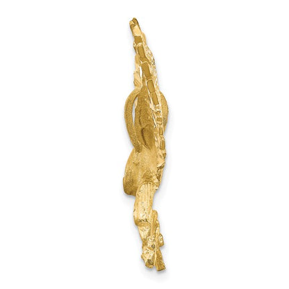 14k Yellow Gold Satin Diamond-cut Eagle Pendant L-30 mm, W-39 mm
