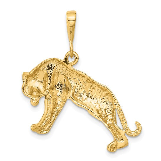 14k Yellow Gold Tiger Charm Pendant L-31 mm, W-29 mm
