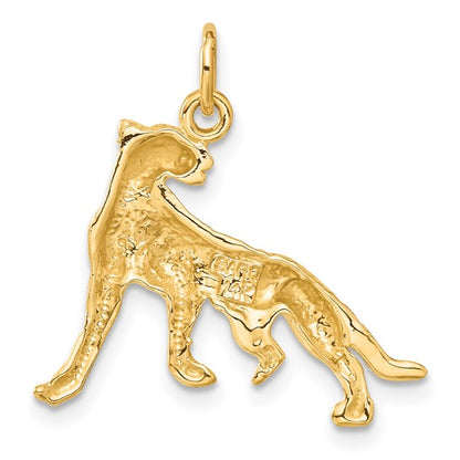 14k Yellow Gold Cheetah Charm Pendant L-26 mm, W-22 mm