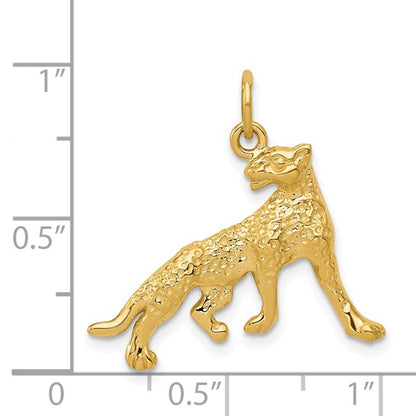 14k Yellow Gold Cheetah Charm Pendant L-26 mm, W-22 mm