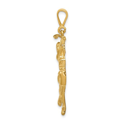 14k Yellow Gold Female Golfer Pendant L-44 mm, W-16 mm