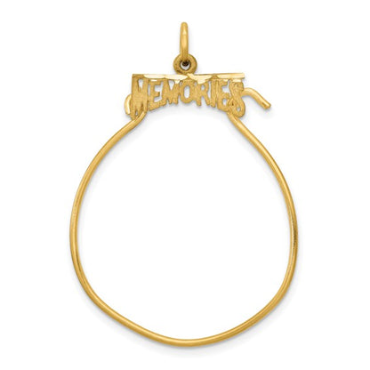14k Yellow Gold MEMORIES Charm Holder Pendant L-35 mm, W-22 mm