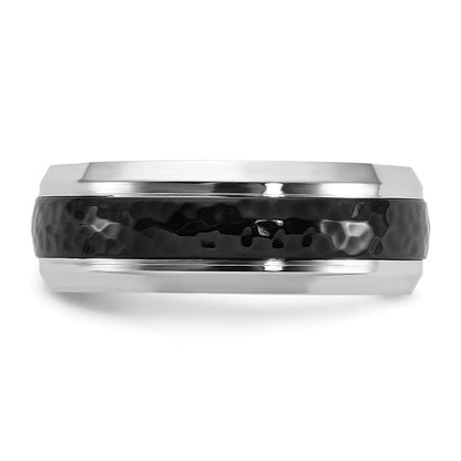 Cobalt Polished with Hammered Black IP-plated Center 8mm Band Ring