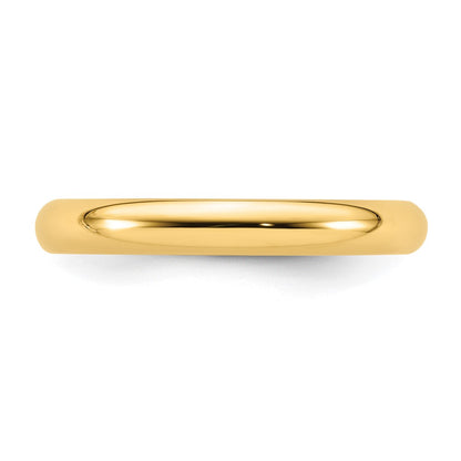 14k Yellow Gold 3mm Standard Weight Comfort Fit Wedding Band Ring