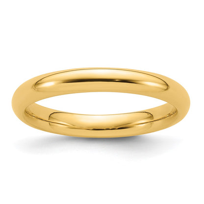 14k Yellow Gold 3mm Standard Weight Comfort Fit Wedding Band Ring