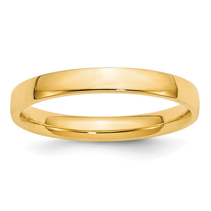 14k Yellow Gold 3mm Lightweight Comfort Fit Wedding Band Ring