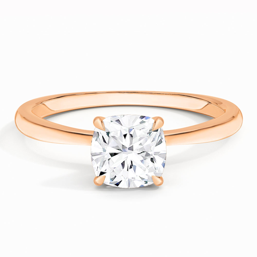 IGI Certified Lab Grown Diamond Solitaire Engagement Ring 14k Rose Gold Clarity- VS, Color- EFG