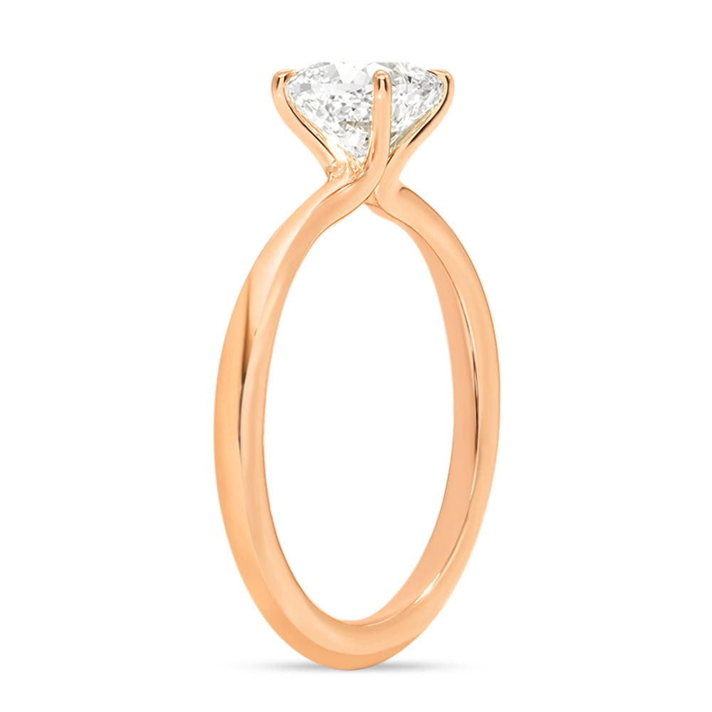 IGI Certified Lab Grown Diamond Solitaire Engagement Ring 14k Rose Gold Clarity- VS, Color- EFG