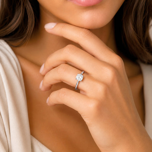IGI Certified Lab Grown Diamond Engagement Ring 14k White Gold Clarity- VS, Color- EFG