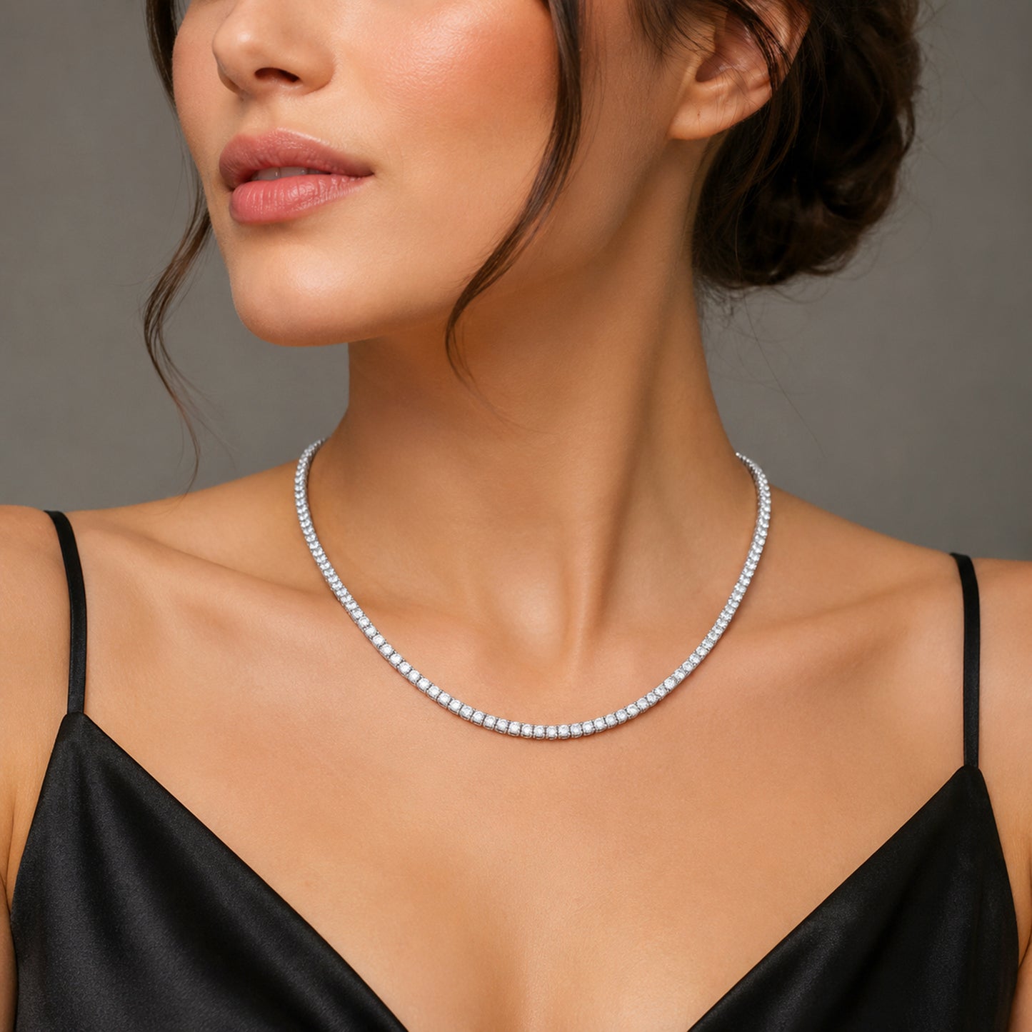 14k Gold Round Cut Lab Grown Diamond Tennis Necklace 18" 4.00ct to 20.00ct, Color-E-F, Clarity- VS (Copy)