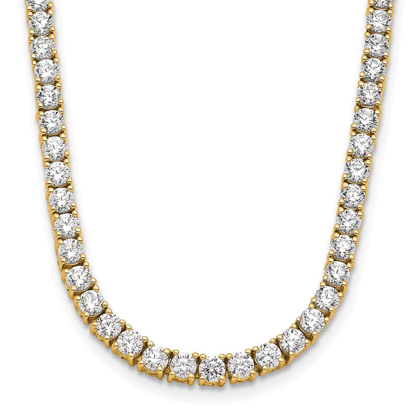 14k Gold Round Cut Lab Grown Diamond Tennis Necklace 18" 4.00ct to 20.00ct, Color-E-F, Clarity- VS (Copy)