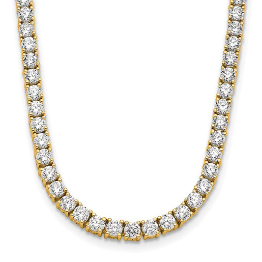 14k Gold Round Cut Lab Grown Diamond Tennis Necklace 18" 4.00ct to 20.00ct, Color-E-F, Clarity- VS