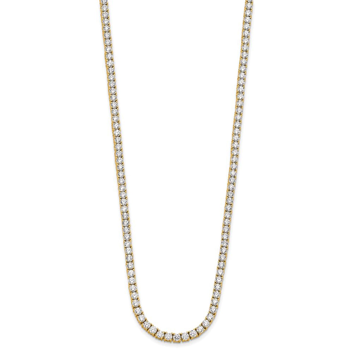 14k Gold Round Cut Lab Grown Diamond Tennis Necklace 18" 4.00ct to 20.00ct, Color-E-F, Clarity- VS (Copy)
