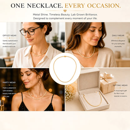 14k Gold Round Cut Lab Grown Diamond Tennis Necklace 18" 4.00ct to 20.00ct, Color-E-F, Clarity- VS (Copy)