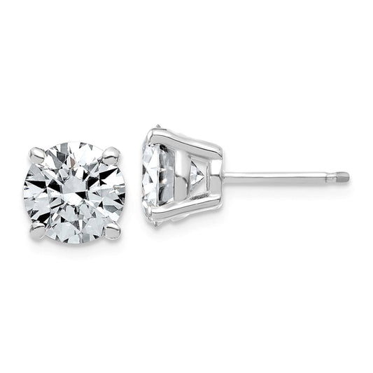 Round Solitaire Lab Grown Diamond Stud Earrings 14k White Gold VS Clarity, E-F Color with Post Butterfly