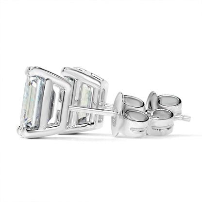 Solitaire Lab Grown Diamond Stud Earrings 14k White Gold VS Clarity, E-F Color with Post Butterfly