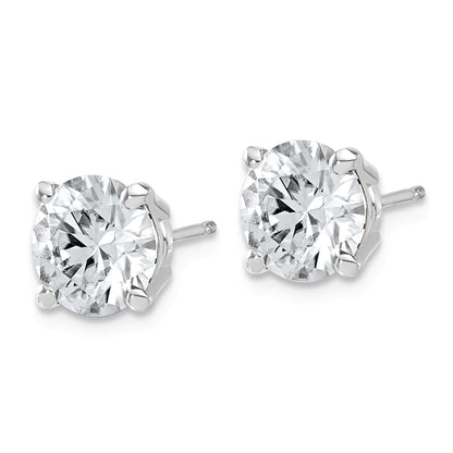 Round Solitaire Lab Grown Diamond Stud Earrings 14k White Gold VS Clarity, E-F Color with Post Butterfly