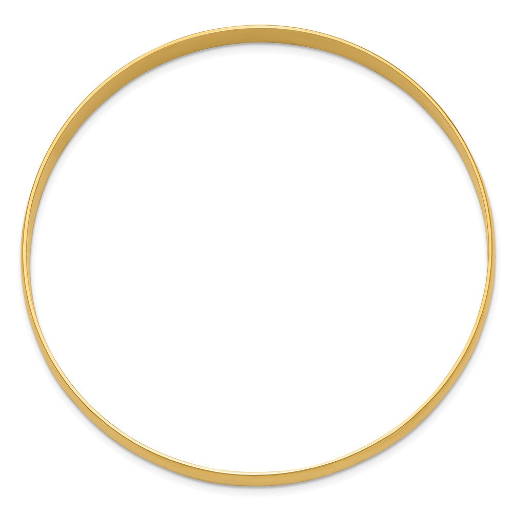 14k Yellow Gold 6mm Solid Polished Half-Round Slip-On Round Bangle Bracelet