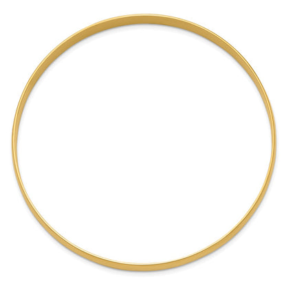 14k Yellow Gold 6mm Solid Polished Half-Round Slip-On Round Bangle Bracelet