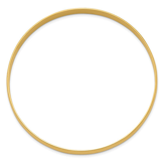 14k Yellow Gold 6mm Solid Polished Half-Round Slip-On Round Bangle Bracelet