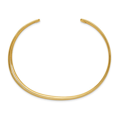 14k Yellow Gold 18.5mm Polished Cuff Bangle Bracelet