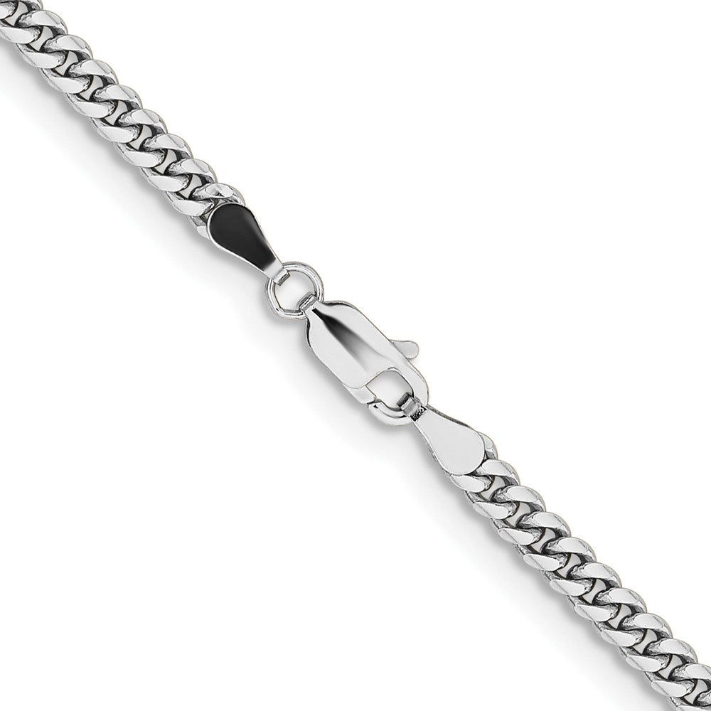 14k White Gold 3.5mm Solid Miami Cuban Chain Necklace