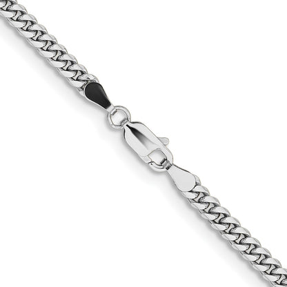 14k White Gold 3.5mm Solid Miami Cuban Chain Necklace