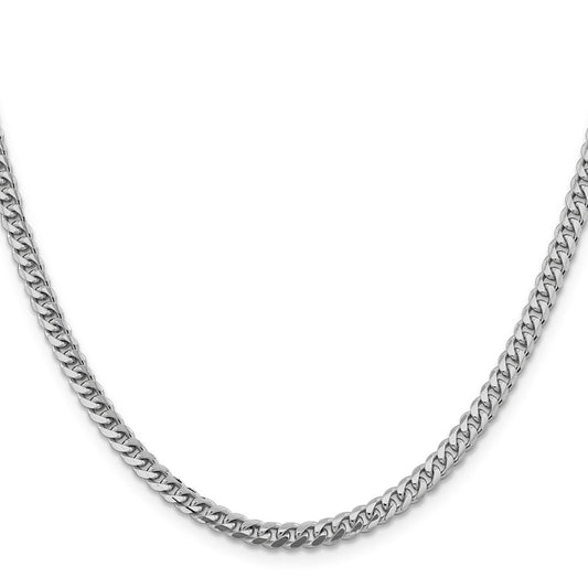 14k White Gold 4.25mm Solid Miami Cuban Chain Necklace