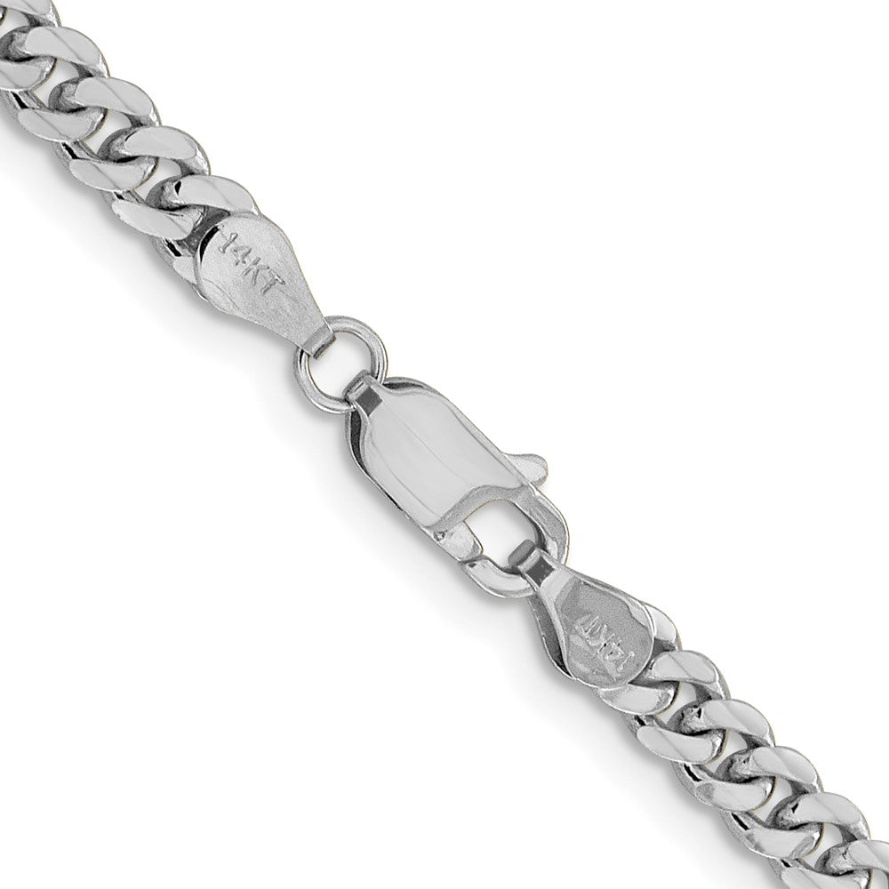 14k White Gold 4.25mm Solid Miami Cuban Chain Necklace