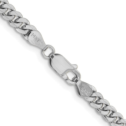 14k White Gold 4.25mm Solid Miami Cuban Chain Necklace