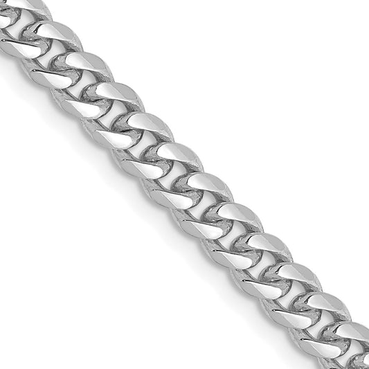 14k White Gold 4.25mm Solid Miami Cuban Chain Necklace